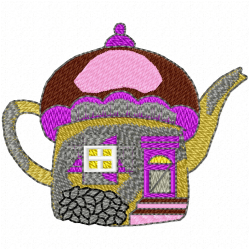 Teapots Embroidery Design 8 Teapots Embroidery Design 8